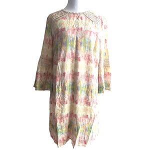 NWT Gypsy Designer Sagar boho dress bell sleeve knit accents MSRP $2995 size Med